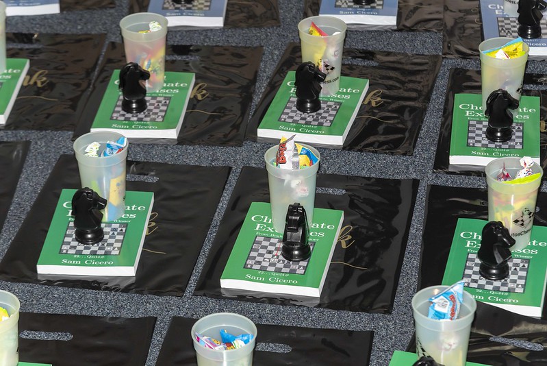 Chess books being used at a chess camp